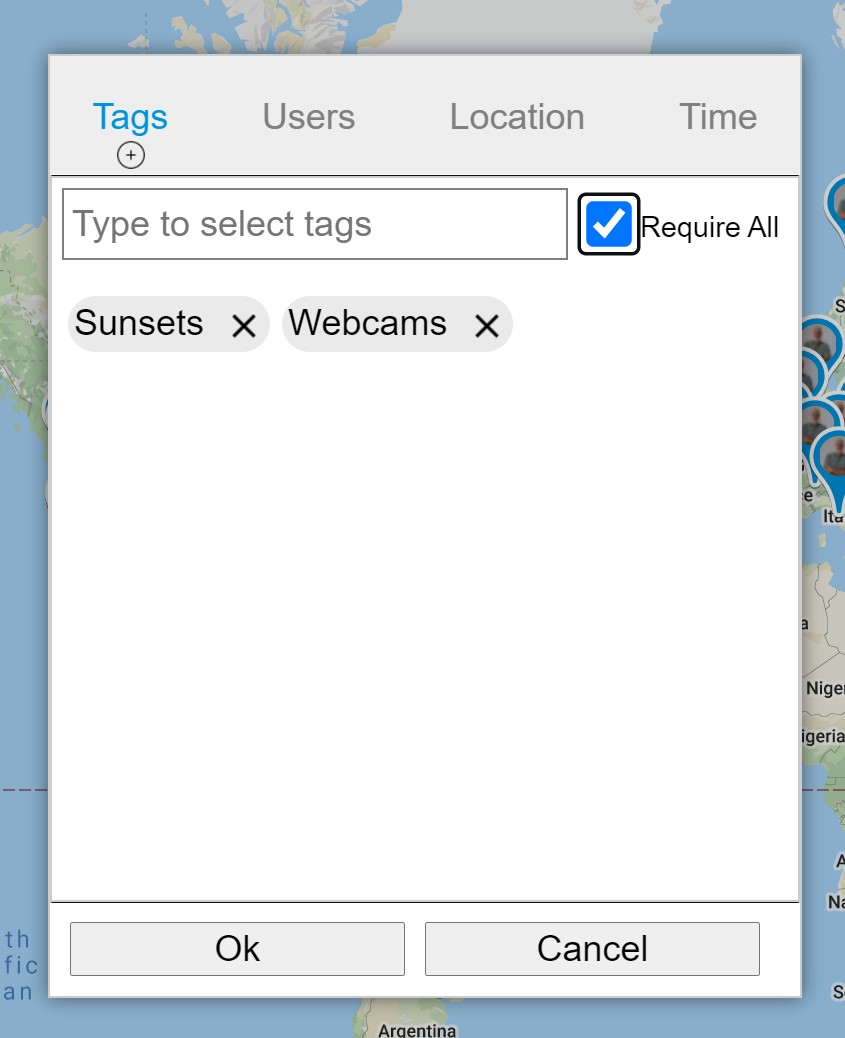 Webcams and Sunsets tag